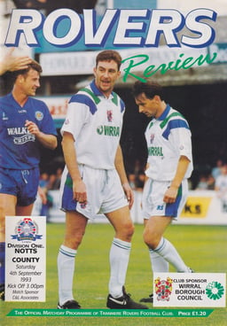 Tranmere Rovers v Notts County Match Programme 1993-09-04